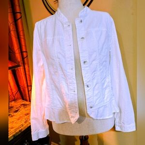 Chico's White Button-Up Jacket 2 EUC Like New